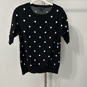 Ann Taylor Short Sleeve Polka Dot Sweater